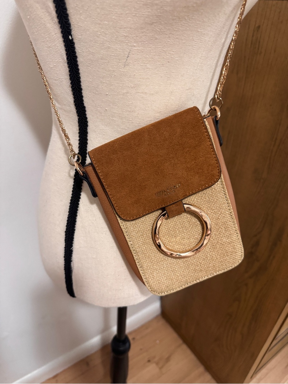 Flap Straw Crossbody Bag
